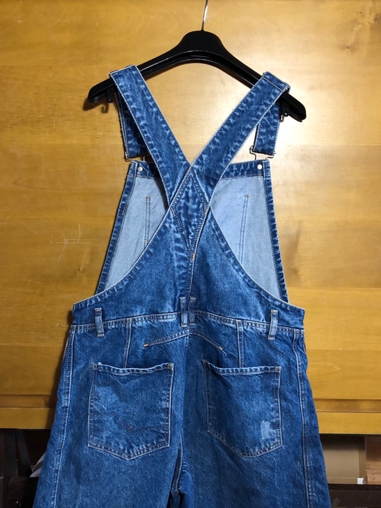 NWT Free People Good Luck Barrel Overalls in Blue Glory size L - Picture 7 of 11